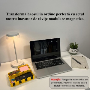 Tavita modulara magnetica, Galben, 9 X 9 cm, imprimat 3D din PLA (Bioplastic) - Img 5