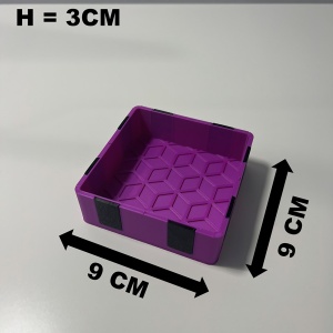 Tavita modulara magnetica, Mov, 9 X 9 cm, imprimat 3D din PLA (Bioplastic) - Img 6