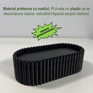 Cutiuta eleganta cu capac magnetic, Multifunctionala, Negru, 17,5 X 8,5 X 5 cm, imprimat 3D din PLA (Bioplastic) - Img 2