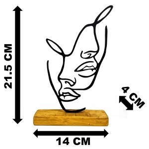 Decoratiune Casa, Chipuri Unite – DECORADI®, Eco-friendly, Baza din Lemn Natural, Cadou ideal pentru INDRAGOSTITI, Negru 21.5 cm – Decoratiune de interior cu Design Modern, Printat 3D din PLA Eco (plastic biodegradabil) - Img 6