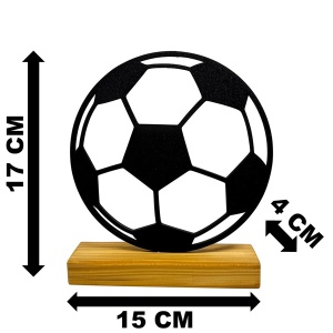 Decoratiune Casa, Minge de Fotbal – DECORADI®, Eco-friendly, Baza din Lemn Natural, Design Abstract, Negru 17cm – Cadou sau Decoratiune de interior ideala pentru iubitorii de sport, Printat 3D din PLA Eco (plastic biodegradabil) - Img 6