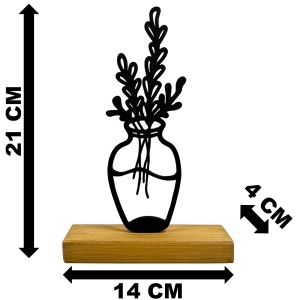 Decoratiune Casa, Vaza cu flori – DECORADI®, Eco-friendly, Baza din Lemn Natural, Design Abstract, Negru 21cm – Cadou sau Decoratiune de interior ideala pentru iubitorii de natura, Printat 3D din PLA Eco (plastic biodegradabil) - Img 6