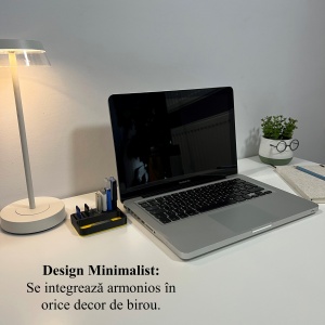 Organizator 4 Memorii USB, 4 Carduri SD, 3 Carduri MicroSD + Minitavita, Multifunctional, Galben/Negru, 9 X 7 cm, imprimat 3D din PLA (Bioplastic) - Img 5