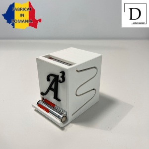 Organizator baterii AAA (LR3), Stocare pana la 18 Baterii AAA, alb, imprimat 3D din PLA (Bioplastic)