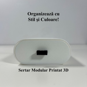 Sertar oval birou, Alb, 17.5 X 11 X 5 cm, imprimat 3D din PLA (Bioplastic) - Img 4
