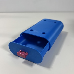Sertar oval birou, Albastru, 12.5 X 8.5 X 4 cm, imprimat 3D din PLA (Bioplastic)