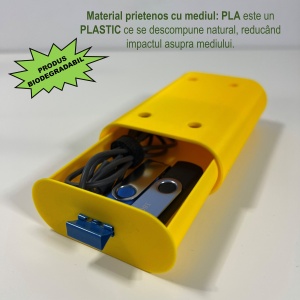 Sertar oval birou, Galben, 12.5 X 8.5 X 4 cm, imprimat 3D din PLA (Bioplastic) - Img 3