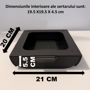 Sertar pentru birou, Negru, 19.5x19.5x4.5cm, imprimat 3D din PLA (Bioplastic) - Img 6