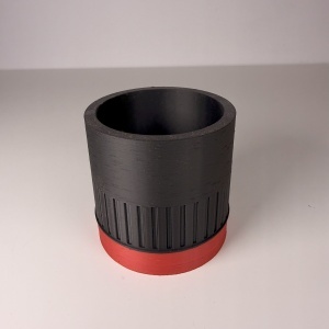 Set 4 Ghivece pentru plante mici (plantele nu sunt incluse), Diametru intern 6 cm, Rosu / Negru, Printat 3D din PLA ECO(plastic biodegradabil) - Img 4