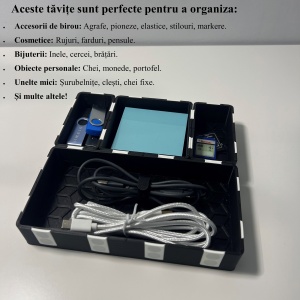 Set 4 tavite modulare magnetice, Negru, 18 X 18 cm, imprimat 3D din PLA (Bioplastic)