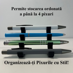 Suport 4 pixuri, Negru, imprimat 3D din PLA (Bioplastic) - Img 2
