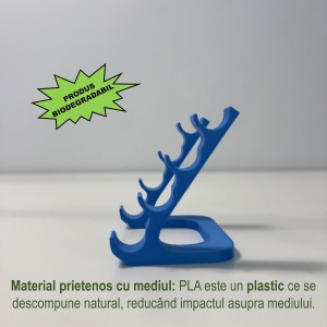 Suport pentru 4 pixuri, Albastru, imprimat 3D din PLA (Bioplastic) - Img 3