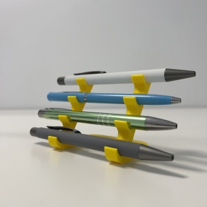 Suport pentru 4 pixuri, Galben, imprimat 3D din PLA (Bioplastic)