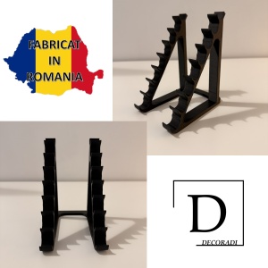 Suport pentru 8 pixuri, Negru, imprimat 3D din PLA (Bioplastic) - Img 3