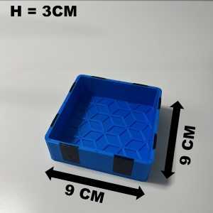 Tavita modulara magnetica, Albastru, 9 X 9 cm, imprimat 3D din PLA (Bioplastic) - Img 6