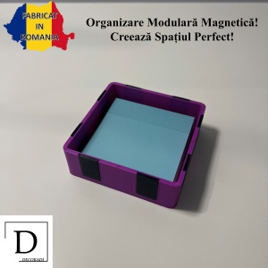 Tavita modulara magnetica, Mov, 9 X 9 cm, imprimat 3D din PLA (Bioplastic)