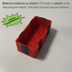 Tavita modulara magnetica, Rosu, 9 X 4.5 cm, imprimat 3D din PLA (Bioplastic) - Img 2