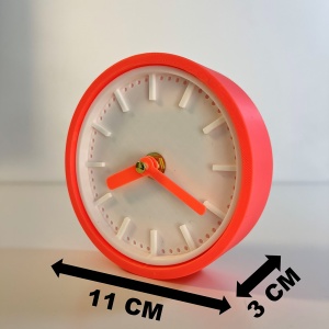 Ceas de birou - Mecanism SILENTIOS – DECORADI®, Eco-friendly, Design Modern, Colectie Spectrum, Alb / Roz, Diametru 11cm – Cadou sau Ceas de camera decorativ cu design modern, Printat 3D din PLA ECO(plastic biodegradabil) - Img 6