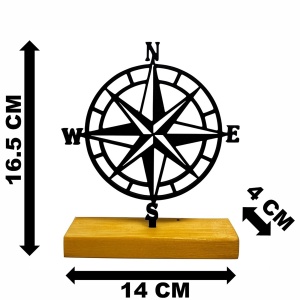 Decoratiune Casa, Busola – DECORADI®, Eco-friendly, Baza din Lemn Natural, Design Modern, Negru 16.5cm – Cadou sau Decoratiune de interior ideala pentru iubitorii de navigatie, Printat 3D din PLA ECO (plastic biodegradabil) - Img 6
