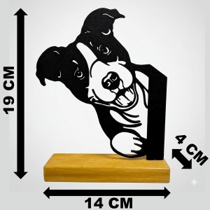 Decoratiune Casa, Catel – DECORADI®, Eco-friendly, Baza din Lemn Natural, Design Modern, Negru 19cm – Cadou sau Decoratiune de interior ideala pentru iubitorii de animale, Printat 3D din PLA ECO (plastic biodegradabil) - Img 6