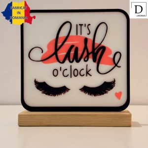 Decoratiune Casa, Gene, DECORADI®, Eco-friendly, Baza din Lemn Natural, Cadoul pentru salon gene, Multicolor 17 cm – Decoratiune de interior cu Design Modern, Printat 3D din PLA Eco (plastic biodegradabil) - Img 2