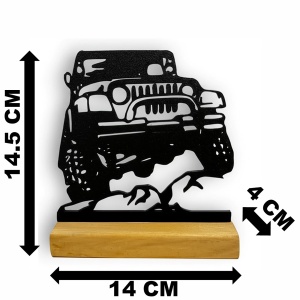 Decoratiune Casa, Masa clasica OFF-Road - DECORADI®, Eco-friendly, Baza din Lemn Natural, Cadou sau Decoratiune de interior pentru ideala iubitorii de masini, Design Modern, Negru 14.5cm, Printat 3D din PLA ECO(plastic biodegradabil) - Img 6
