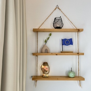 Decoratiune Casa, Steag Uniunea Europeana – DECORADI®, Eco-friendly, Baza din Lemn Natural, Design Abstract, albastru/galben 17.5cm – Cadou sau Decoratiune de interior cu design modern, Printat 3D din PLA Eco (plastic biodegradabil) - Img 5