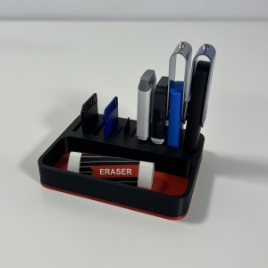 Organizator 4 Memorii USB, 4 Carduri SD, 3 Carduri MicroSD + Minitavita, Multifunctional, Rosu/Negru, 9 X 7 cm, imprimat 3D din PLA (Bioplastic)