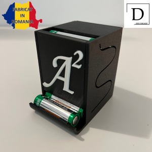 Organizator baterii AA (LR6), Stocare pana la 14 Baterii AA, negru, imprimat 3D din PLA (Bioplastic)
