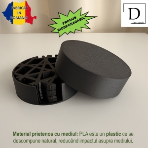 Set 6 suporturi / coastere pahare, rotund, diametru 10 cm, negru, cutie inclusa, imprimate 3D - Img 3