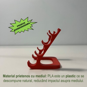 Suport pentru 4 pixuri, Rosu, imprimat 3D din PLA (Bioplastic) - Img 3