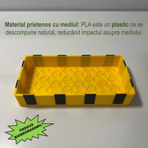 Tavita modulara magnetica, Galben, 9 X 18 cm, imprimat 3D din PLA (Bioplastic) - Img 2