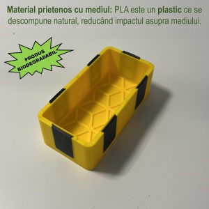Tavita modulara magnetica, Galben, 9 X 4.5 cm, imprimat 3D din PLA (Bioplastic) - Img 2