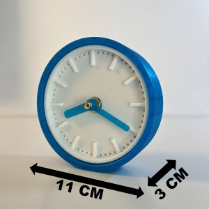 Ceas de birou - Mecanism SILENTIOS – DECORADI®, Eco-friendly, Design Modern, Colectie Spectrum, Alb / Albastru inchis, Diametru 11cm – Cadou sau Ceas de camera decorativ cu design modern, Printat 3D din PLA ECO(plastic biodegradabil) - Img 6