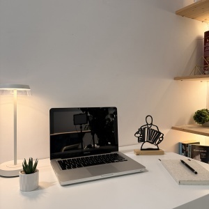 Decoratiune Casa, Acordeonist, DECORADI®, Eco-friendly, Baza din Lemn Natural, Cadoul pentru Lautari, Negru, 19 cm – Decoratiune de interior cu Design Modern, Printat 3D din PLA Eco (plastic biodegradabil) - Img 5