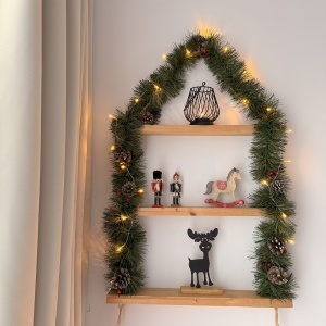 Decorațiune Crăciun, Ren – Eco-friendly, Baza din Lemn Natural, Negru, 21.5cm, Handmade, Decor Interior Birou, Sufragerie, Cadou Crăciun, Printat 3D din PLA Eco (plastic biodegradabil), DECORADI® - Img 5