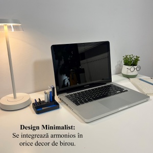Organizator 4 Memorii USB, 4 Carduri SD, 3 Carduri MicroSD + Minitavita, Multifunctional, Albastru/Negru, 9 X 7 cm, imprimat 3D din PLA (Bioplastic) - Img 5