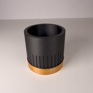 Set 4 Ghivece pentru plante mici (plantele nu sunt incluse), Diametru intern 6 cm, Auriu / Negru, Printat 3D din PLA ECO(plastic biodegradabil) - Img 4