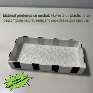 Tavita modulara magnetica, Alb, 9 X 18 cm, imprimat 3D din PLA (Bioplastic) - Img 2