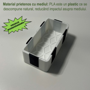 Tavita modulara magnetica, Alb, 9 X 4.5 cm, imprimat 3D din PLA (Bioplastic) - Img 2