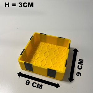 Tavita modulara magnetica, Galben, 9 X 9 cm, imprimat 3D din PLA (Bioplastic) - Img 6