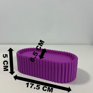 Cutiuta eleganta cu capac magnetic, Multifunctionala, Mov, 17,5 X 8,5 X 5 cm, imprimat 3D din PLA (Bioplastic) - Img 6