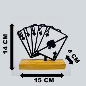 Decoratiune Casa, Chinta Roiala – DECORADI®, Eco-friendly, Baza din Lemn Natural, Design Modern, Negru 14cm – Cadou sau Decoratiune de interior pentru pasionatii de poker, Printat 3D din PLA Eco (plastic biodegradabil) - Img 6
