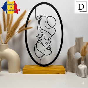 Decoratiune Casa, Indragostiti – DECORADI®, Eco-friendly, Baza din Lemn Natural, Cadou romantic pentru INDRAGOSTITI, Negru 23 cm – Decoratiune de interior cu Design Modern, Printat 3D din PLA Eco (plastic biodegradabil) - Img 2