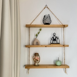 Decoratiune Casa, Mama cu doi copii – DECORADI®, Eco-friendly, Baza din Lemn Natural, Design Abstract, Negru 18cm – Cadou sau Decoratiune de interior ideala pentru mamici, Hol Printat 3D din PLA ECO (plastic biodegradabil) - Img 5