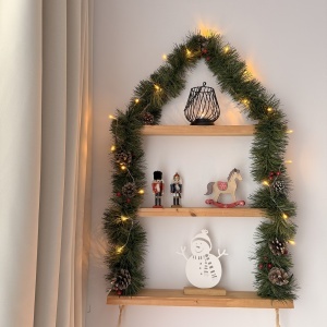 Decorațiune Crăciun, Om de Zăpadă – Eco-friendly, Baza din Lemn Natural, Alb, 21.5 cm, Handmade, Decor Interior Birou, Sufragerie, Cadou Crăciun, Printat 3D din PLA Eco (plastic biodegradabil), DECORADI® - Img 5
