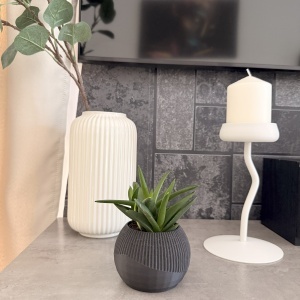 Ghiveci pentru plante mici (planta nu este inclusa), Diametru intern 6 cm, Negru, Printat 3D din PLA ECO(plastic biodegradabil) - Img 5