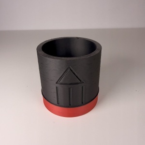 Set 4 Ghivece pentru plante mici (plantele nu sunt incluse), Diametru intern 6 cm, Rosu / Negru, Printat 3D din PLA ECO(plastic biodegradabil) - Img 5