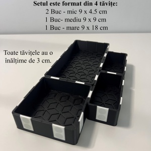 Set 4 tavite modulare magnetice, Negru, 18 X 18 cm, imprimat 3D din PLA (Bioplastic) - Img 4