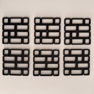Set 6 suporturi / coastere pahare, patrat, 9 X 9 cm, Negru, cutie inclusa, imprimate 3D - Img 2